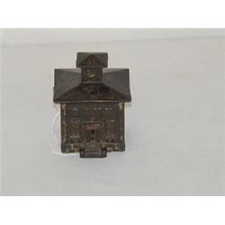 3 1/4" PAINTED CAST IRON CUPOLA BANK BUILDING STILL BANK W/ BLACK PAINT