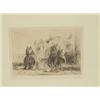 Image 1 : ARTISTS PROOF ETCHING ELEPHANTS IN HYDERABAD SIGNED MARIUS A. J. BAUER - W/ GALLERY LABEL (5" X 7")