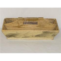 SMOKE DECORATED DIVIDED WOODEN KNIFE BOX