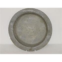 16" EARLY 19TH CENT. PEWTER CHARGER