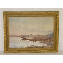 WATERCOLOR PAINTING - LONG BEACH, MARBLEHEAD MA BY GEO. G. PHIPPS (9 1/2" X 13")