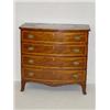 Image 1 : HEPPLEWHITE BOWFRONT INLAID 4 DRAWER CHEST W/ FRENCH FEET & OVAL BRASSES