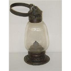 PIERCED TIN WRISTLET LANTERN W/ CLEAR GLOBE