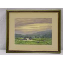 WATERCOLOR ENGLISH CONNEMARA ISLAND LANDSCAPE SIGN CHARLES B. FERGUSON (10" X 13 1/2")