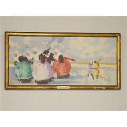 OIL ON CANVAS TITLED "BRITTANY SCENE" SIGNED LEMORDANT (15" X 33")