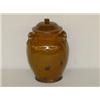 Image 1 : 10" REDWARE COVERED JAR W/ APPLIED HANDLES