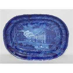 17 1/2" BLUE STAFFORDSHIRE PLATTER - REGENTS QUADRANT LONDON BY ADAMS