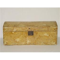 19TH CENT. GRAIN PAINTED DOVETAILED DOME TOP TRUNK
