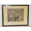 Image 1 : HOGARTH COLORED ENGRAVING OF MERRY MAKER "O VANITY OF YOUTHFUL BLOOD" ( 18 1/4" X 23")