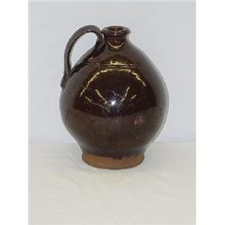 8" EARLY PEAR SHAPED REDWARE JUG