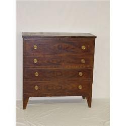 NEW ENGLAND GRAIN PAINTED BLANKET CHEST - 2 FALSE DRAWERS OVER 2 WORKING DRAWERS