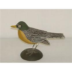 CARVED & PAINTED ROBIN SIGNED J. LAPHAM DENNISPORT MA