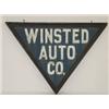 Image 1 : LATE 19TH CENT. 2 SIDED PAINT TIN TRIANGLE SHAPED SIGN - WINSTED AUTO CO. (FROM CT)