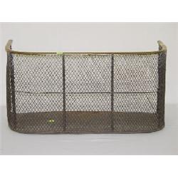 24" 19TH CENT. BRASS & WIRE FIRESCREEN
