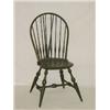 Image 1 : WALLACE NUTTING BRACEBACK BOWBACK WINDSOR CHAIR IN GREEN PAINT W/ LABEL & BRANDED MARK