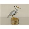 Image 1 : WOODEN CARVED & PAINTED HERON SIGNED HERB DAISEY JR. CHINCOTEGUE (?) VA