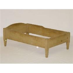 19TH CENT. PAINTED YOUTH BED W/ MUSTARD PAINT