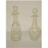 Image 1 : (2) EARLY CLEAR BLOWN CUT DECANTERS W/ STOPPERS