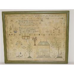EARLY 19TH CENT. NEEDLEWORK SAMPLER WROUGHT BY LUCY CHARLOTTE ANDERSON IN 8TH YEAR OF HER AGE 1815 (