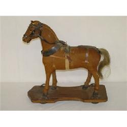 EARLY 13" GERMAN HORSE PULL TOY