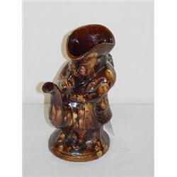 9 1/2" ENGLISH BROWNWARE NAUGHTY TOBY TEAPOT