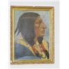 Image 1 : LATE 19TH-EARLY 20TH CENT. OIL ON CANVAS OF CHIEF SPOTTED TAIL (SIOUX) SIGNED G.L (19 1/2" X 14 1/2"