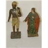 Image 1 : (2) EARLY SPANISH PAINTED PAPIER MACHE STATUS FIGURES- RELIGIOUS FIGURE & BLACK MAN W/ HOE