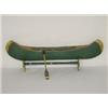 Image 1 : 19" CARVED & PAINTED TOY WOODEN CANOE W/ STAND