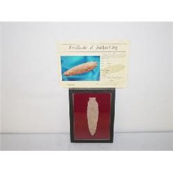 ARCHAIC PALEOINDIAN SPEAR POINT FROM MISSISSIPPI W/ DOCUMENT