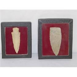 (2) ARCHAIC PALEOINDIAN SPEAR POINT FROM SOUTHEASTERN UNITED STATES