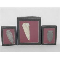 ARCHAIC PALEOINDIAN SPEAR POINT & 2 ARROWHEADS FROM COBBS TRIANGLE ETC.