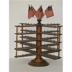 LARGE 19TH CENT. SPINNING SPOOL RACK FROM COUNTRY STORE (SPOOL CADDY)