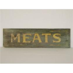 19TH CENT. WOODEN PAINTED TRADE SIGN - "MEATS"