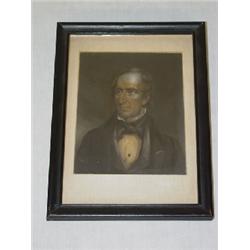 FRAMED WATERCOLOR PORTRAIT PAINTING OF JOHN TYLER (5" X 4")
