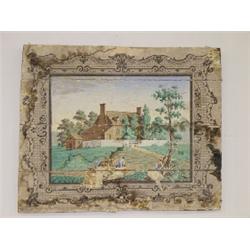 EARLY WALLPAPER COVERED FIREBOARD