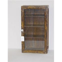 GRAIN PAINTED WALL MOUNTED GLASS DOOR SHOWCASE (24" X 13")