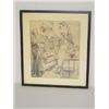 Image 1 : ORIGINAL CARTOON DRAWING OF ENGLISH FAMILY SALUTING KING GEORGE VI BY WORTMAN (12" X 10")