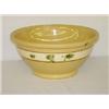 Image 1 : 16" YELLOW WARE MIXING BOWL W/ GREEN SEAWEED DECORATED BAND