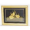 Image 1 : FRAMED YARNWORK EMBROIDERY OF 3 CHICKS (10" X 14 1/2")