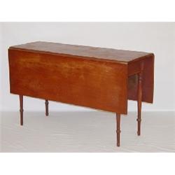 SHERATON MAPLE DROP LEAF TABLE IN OLD RED PAINT