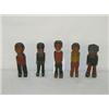 Image 1 : GROUP OF (5) FOLKY CARVED WOODEN AND PAINTED FIGURES ARRANGED ON A PANTRY BOX LID PLATFORM