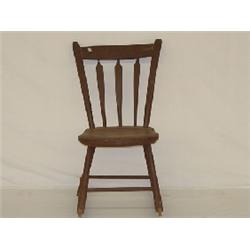 ARROWBACK RABBIT EAR WINDSOR ROCKING CHAIR IN OLD RED