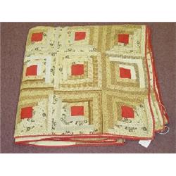 HAND SEWN LOG CABIN QUILT