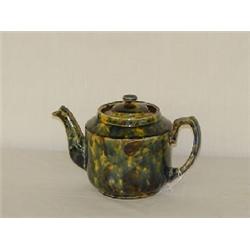 ENGLISH EARTHENWARE TEAPOT - FLINT ENAMEL GLAZED