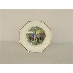 6" STAFFORDSHIRE OCTAGONAL CHILD PLATE - "COME UP DONKEY"