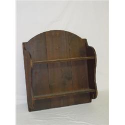 PINE WALL SHELF W/ SHAPED SIDES