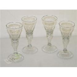 SET (4) 5 7/8" EARLY ENGLISH CLEAR WINES