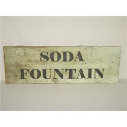 35" PAINTED WOODEN TRADE SIGN "SODA FOUNTAIN"