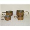 Image 1 : SET (4) EARLY COPPER POTS W/ CURLED HANDLES