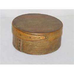 6 1/2" WOODEN FINGERED ROUND PANTRY BOX W/ NATURAL FINISH